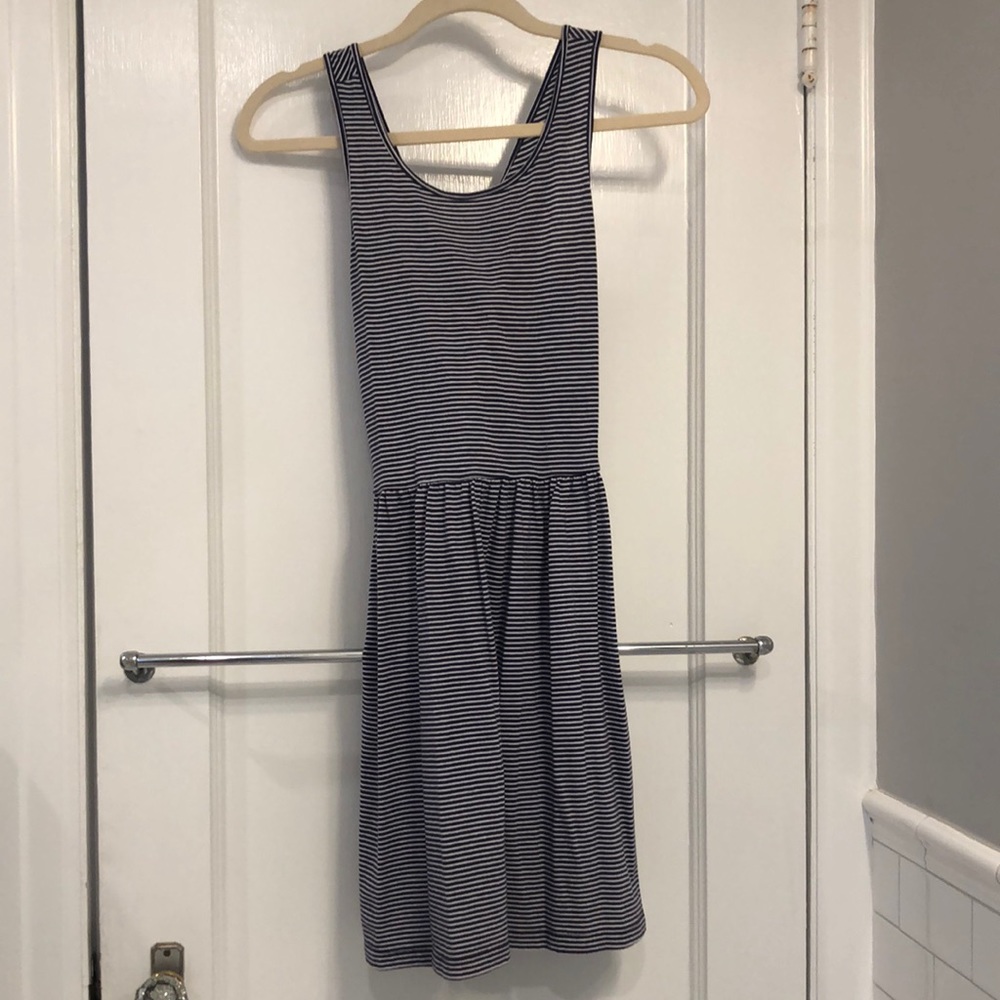 BCBG blue and white striped dress